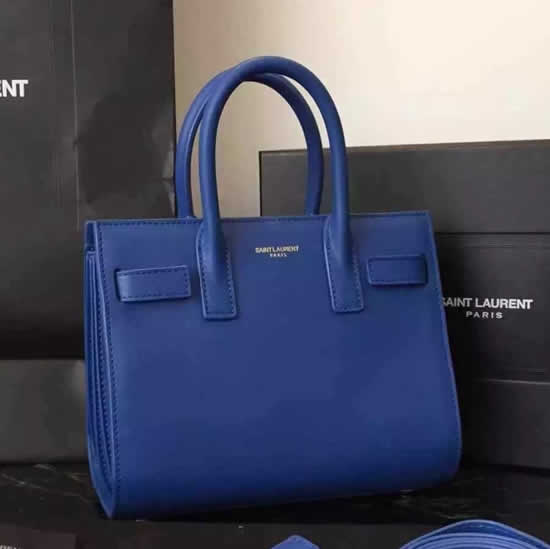 Replica Saint Laurent Nano Sac De Jour Bag In Blue Leather